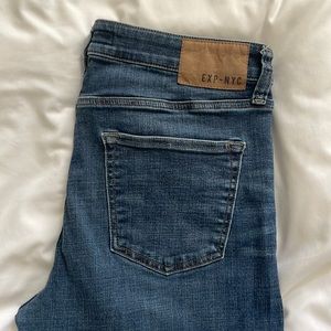 Slim straight fit jeans.